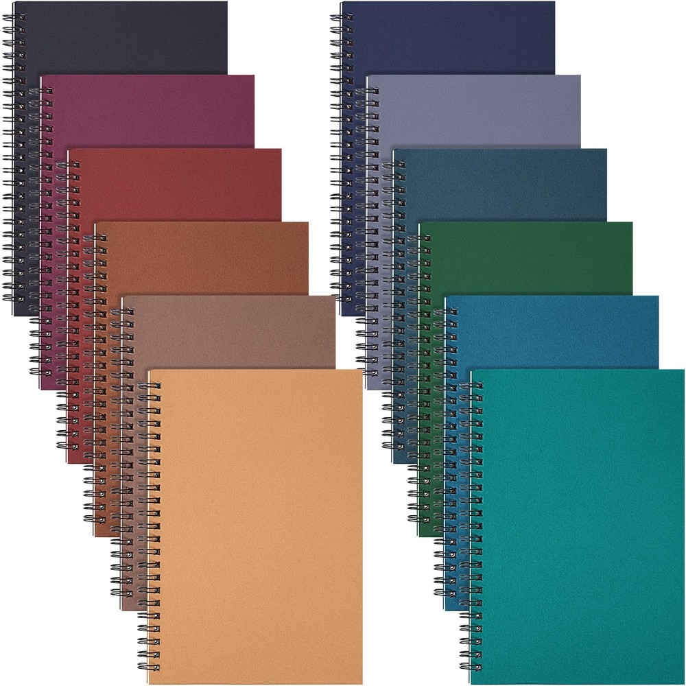 Fuutreo 12 Pcs Spiral Notebook for Work A5 8.3 x 5.7 Inch Business Color