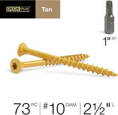 48415 Exterior Wood Screws, #10 x 2-1/2″, 4-Layer Epoxy Coated, Torx/Star Drive