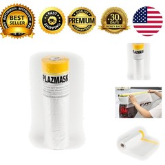 Pre-Taped Masking Film Roll 6ft x 65ft for Painting Auto Body Trim