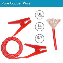 Farm Electric Fence Jump Leads with Crocodile Clip Connect Energizer and Fencing