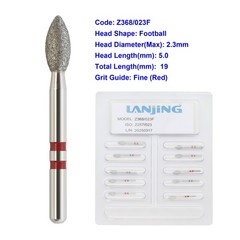 Zirconia Adjustment Burs Diamond Z368/023F Football FG High Speed Burr Fine Grit