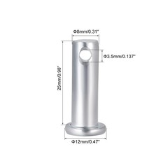 Single Hole Clevis Pins 8mm x 25mm Flat Head Zinc-Plating Steel 10Pcs