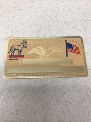 NEW Vintage SSN Social Security Card Metal USA Democrat Symbol