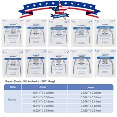 AZDENT Dental Orthodontic Super Elastic Arch Wires Round Niti/Stainless Steel