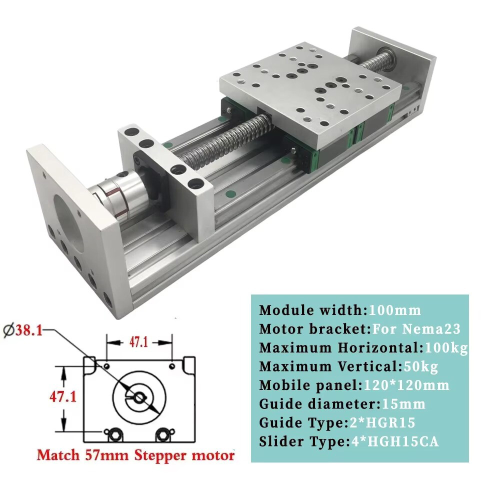 Heavy Duty Linear Ball screw Stage 70-100kg 4PCS*HGR15 X Y Z CNC Slide Table