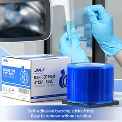 JMU Dental Barrier Film Roll Tape Adhesive 1200 Sheets Size 4″ x 6″ Blue