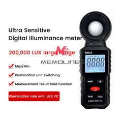 S8608 LCD Light Meter Digital Illuminance Meter Luxmeter Photometer 200000Lux