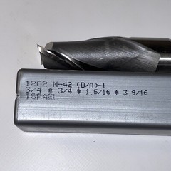 Hanita 1202 End Mill 2 Flute M-42 Overall Length 3-3/4″ Diameter 7/8″