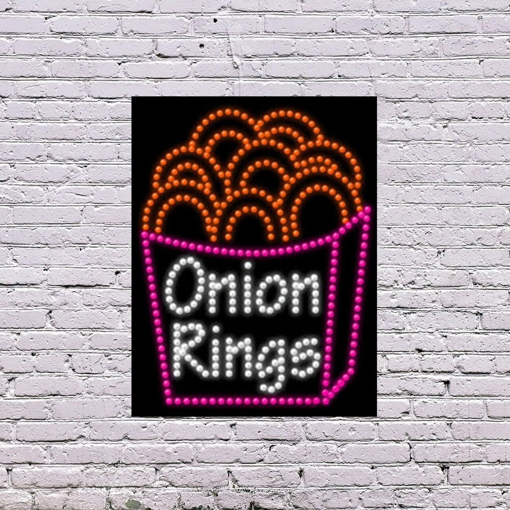 LED Onion Rings Sign | Light Up Sign | 26″H x 20″W x 2″D