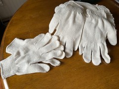 24 PR. WHITE COTTON BLEND STRING KNIT PROTECTIVE WORK GLOVES GLOVE LINERS LARGE