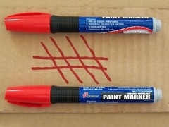 6 Pack of Skilcraft Oil-Based Paint Markers, Medium Bullet Tip, Red, Opaque