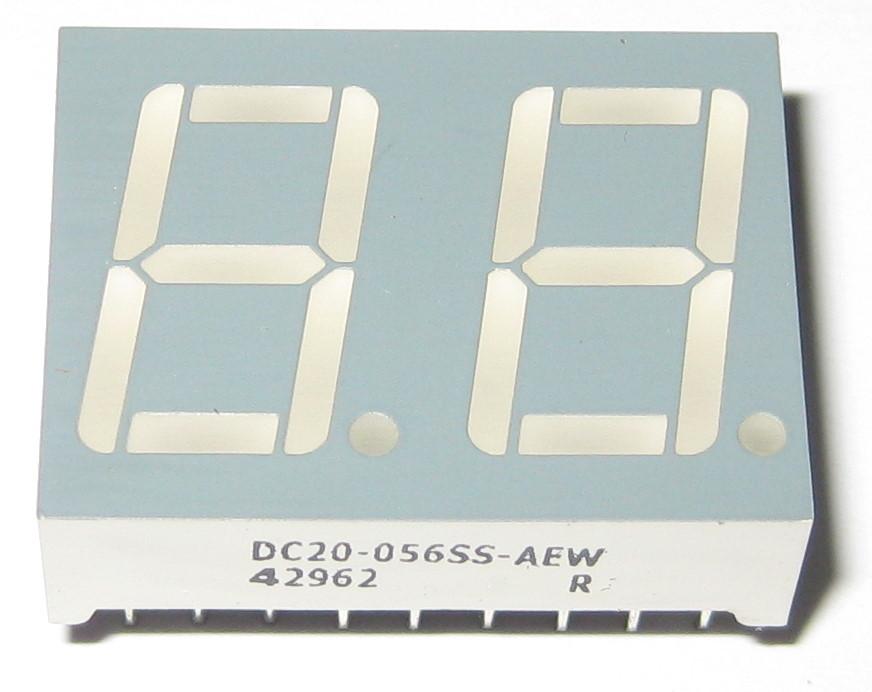 2 Digit / 2 Cathode Red 2.5 VDC 7 Segment LED Display – Two 0.57″ Digits