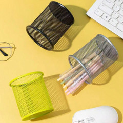 1 pc Black Durable Metal Mesh Pencil Holder Organizer for Office,School Supplies