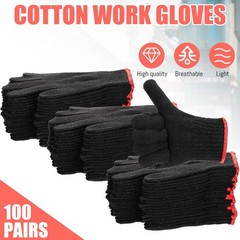Sintuff 100 Pairs Gloves Cotton Liners For Bbq String Knit Polyester Safety