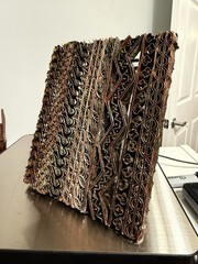 Vintage Indonesian Batik Stamp with Geometric and Floral Patterns