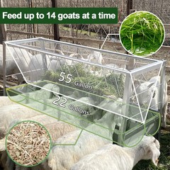 Pasture Hay Feeder 5-Feet Long 77 Gallon Livestock Feeder For Farms Sheep Sheds