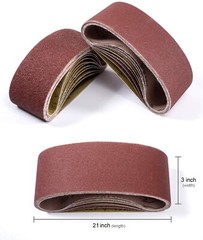 20PCS 3x21inch Sanding Belts 40 60 80 120 150 240 400 Grit Belt Sander Sandpaper