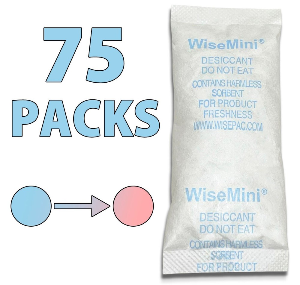 75 PACKS – 10g Gram Silica Gel Desiccant Pack Moisture Absorber Drying FOOD SAFE