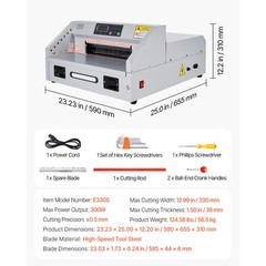 Electric Paper Cutter 300W Guillotine Trimmer Cutter Machine with Casters