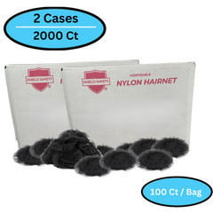 Hair Nets, Latex Free, Black, Food Service, 18 Inches, 2000 Pack
