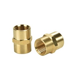 Sanpaint 2 Pack 1/4″ x 1/4″ NPT Coupler, Brass Female Pipe Fitting 1/4″ x 1/4…