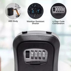 Key Lock Box Outside-Combination Lockbox House Portable Wall Door Knob Mounted
