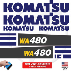 Fits Komatsu WA480 Main Decals Wheel Loader Stickers – Free Shipping – 3M Vinyl