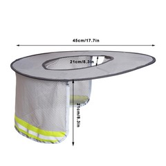 Topbuti 3 Pcs Hard Hat Sun Shade Full Brim Mesh Neck One-Size-Fits-Most, Grey