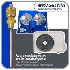 Appli Parts APVS-14182 1/4 in SAE Access Schrader Valve x 1/8 ODF x 2 in Copper