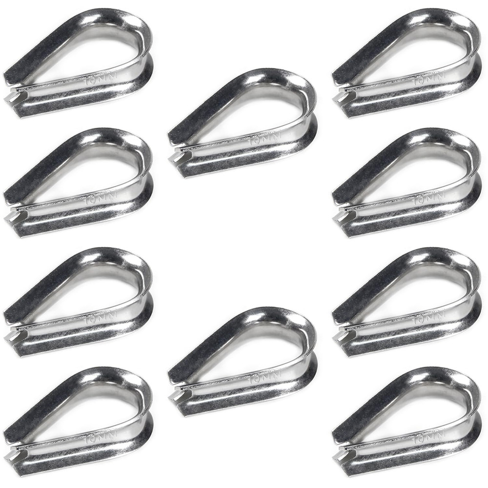 10 Pcs 3/8″ Wire Rope Thimbles M10 Cable Thimbles 304 Stainless Steel Thimble Ri