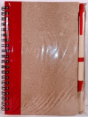 10 Pack Hardcover EcoSmart 70-Page Spiral Notebooks with Pens 5×7 Unruled Red
