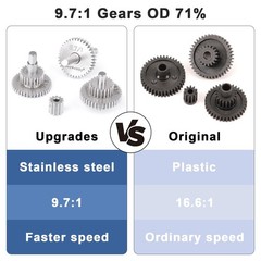 Transmission Gear Set Stainless Steel High Speed Diff Gear for Traxxas TRX4M …