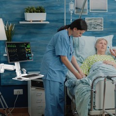 Mount Plus MED02 Medical Wall Mount Workstation with Folding Keyboard Tray