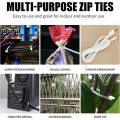 Cable Zip Ties,600 Piece Self-Locking Nylon Cable Ties,PerfecSizes 4+6+8+10+12in