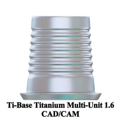 5x Prosthetic Ti-Base Titanium Multi-Unit 1.6 CAD/CAM Digital Dental Lab Library