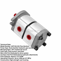 New PGP51088G3LP Two-Section Hydraulic Gear Pump for AGT Skid Steer Loader KTT23