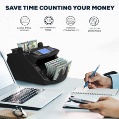 DT200 Cash Counter Machine – 4″ LCD, UV/MG/IR Detection, 1300 Bills/Min