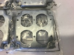 Steel 4″ Box Exposed Work Covers, Two Duplex Receptacles V574-BC Lot of 6
