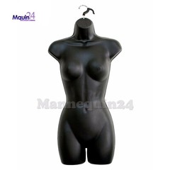2 Pack Female Torso Body Mannequin Dress Form Flesh & Black Set 2 Stands 2 Hooks