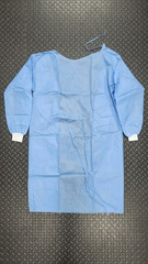 Non Medical Isolation Gown Blue Elastic Cuff Evolite CASE of 100 PCS