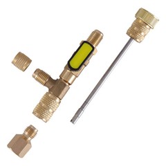 HVAC Tool AC Schrader Valve Core Remover Dual Size 1/4 and 5/16 Port Installer