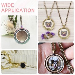 Living Floating Memory Locket 22mm Stainless Steel Round Glass Locket Silver