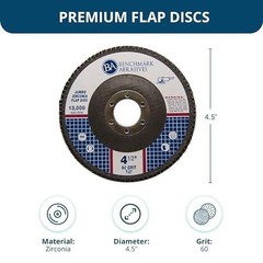 Benchmark Abrasives 4.5″ x 7/8″ Jumbo Zirconia Type 27 Flap Discs, High Densi…