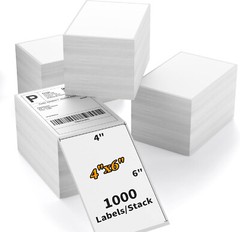 10000 Perforated 4×6 Fanfold Direct Thermal Shipping Labels for Zebra & Rollo