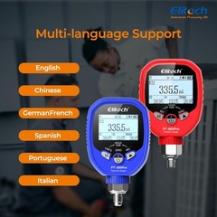 Elitech WJL-6000 Refrigerant Leak Detector+PT-500/800 Wireless AC Manifold Gauge