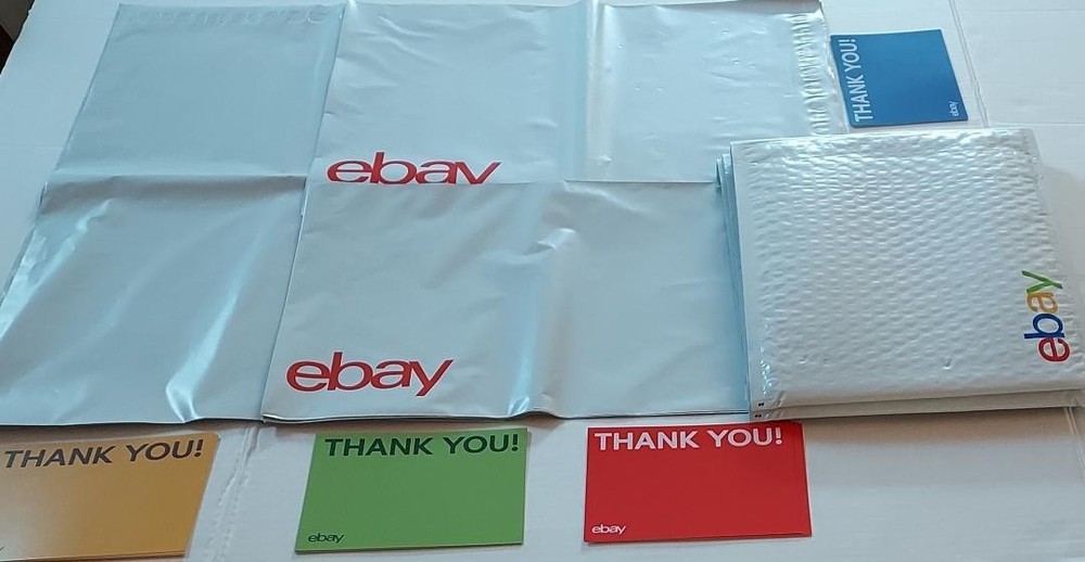 eBay Shipping Supply Kit 30 Padded /POLY MAILER ENVELOPES 30 Thank Yous 60 Total