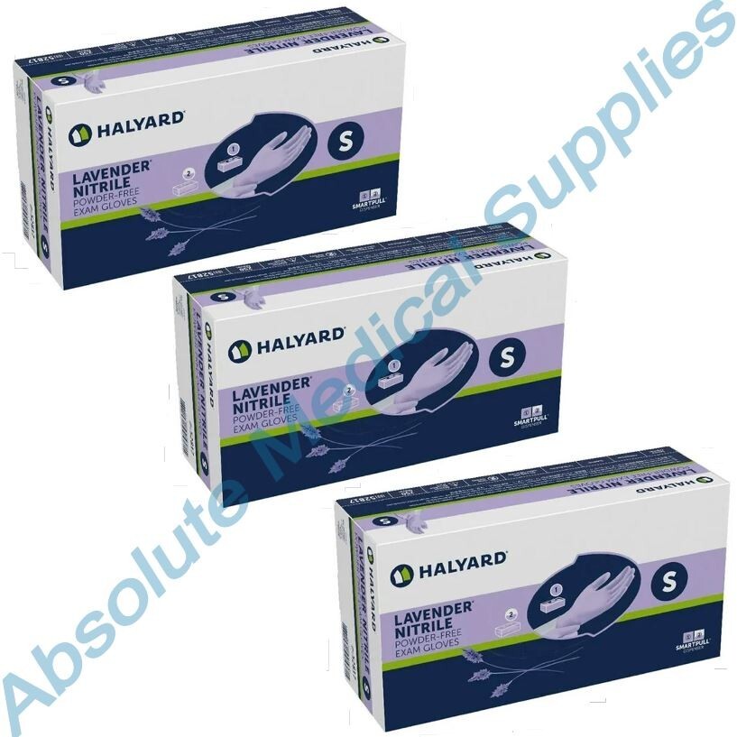*750-Gloves* Halyard Lavender Powder-Free Nitrile Examination Small 52817