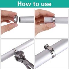 260X Single Ear Hose Clamps 304 Stainless Steel Crimp Hose Clamp Crimp Tools Kit