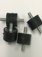 4 Rubber Vibration Isolator Mounts 3/4 High 1″ Dia 1/4″-20 x 1/2″ Thread
