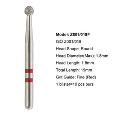Diamond Burs Zirconia Cutting Round End Taper Cylinder Football Ball Fine Medium